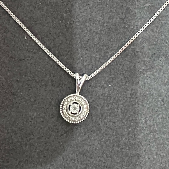 DIAMOND PENDANT NECKLACE STERLING SILVER 3396 B - Picture 4 of 11